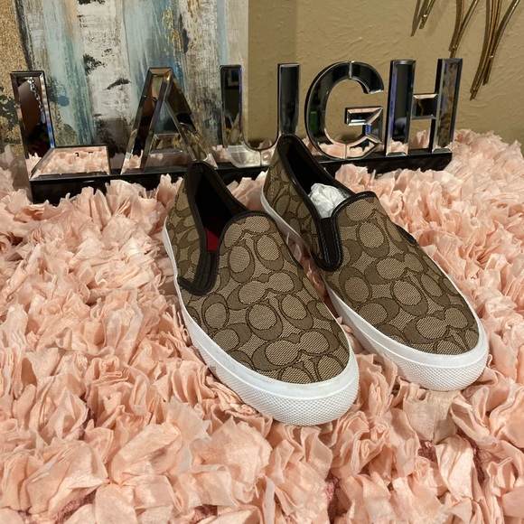 Coach Shoes - Canvas material slip on shoes. Brand new never worn no box great looking shoes